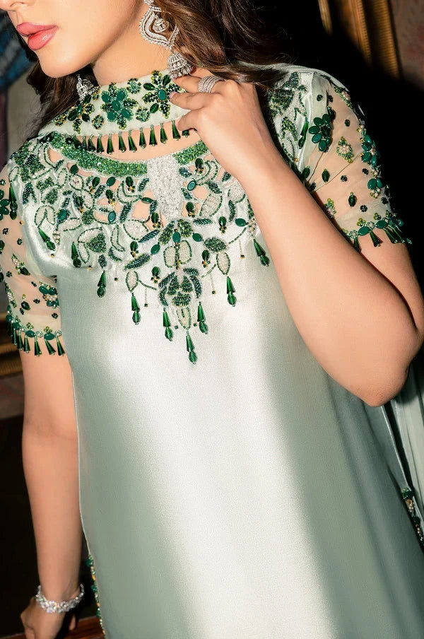Murk - UNSTITCHED 3PC LUXURY SILK EMBROIDERED FRONT WITH EMBROIDERED DUPATTA AND TROUSER -V742