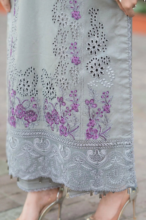 3 Piece - Unstitched Fully Embroidered Dhanak Fabric v48